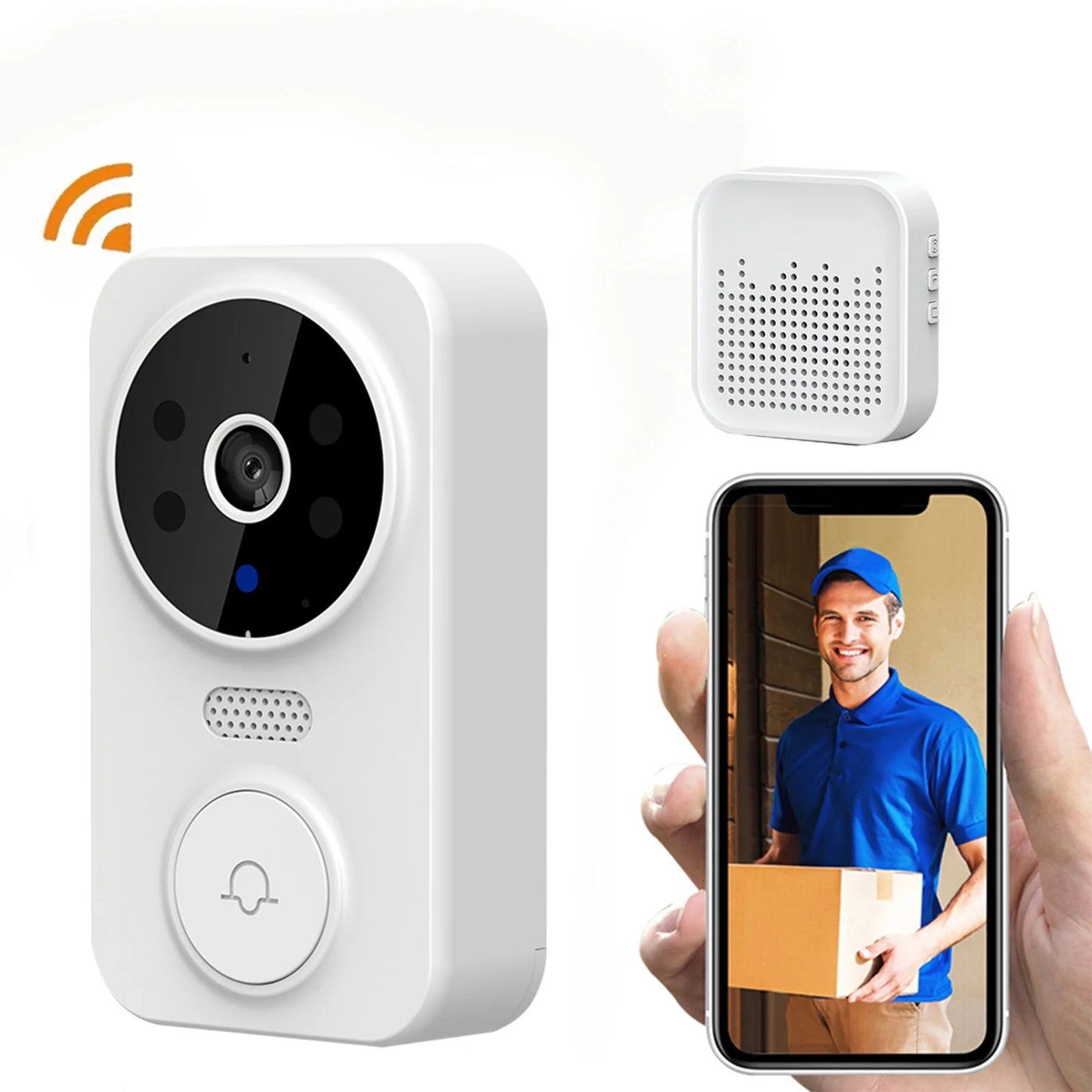 GuardianCam™ Wireless Smart Video Doorbell with HD Night Vision, WiFi & Chime