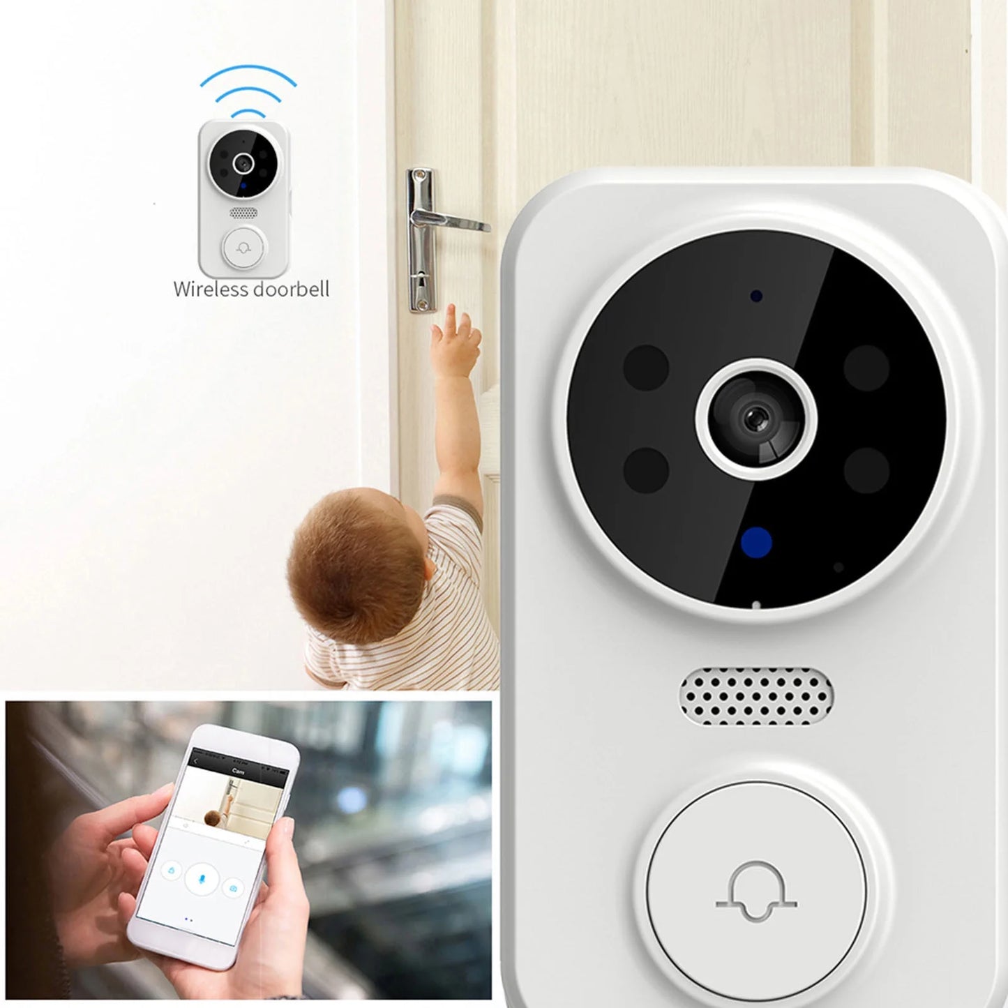 GuardianCam™ Wireless Smart Video Doorbell with HD Night Vision, WiFi & Chime