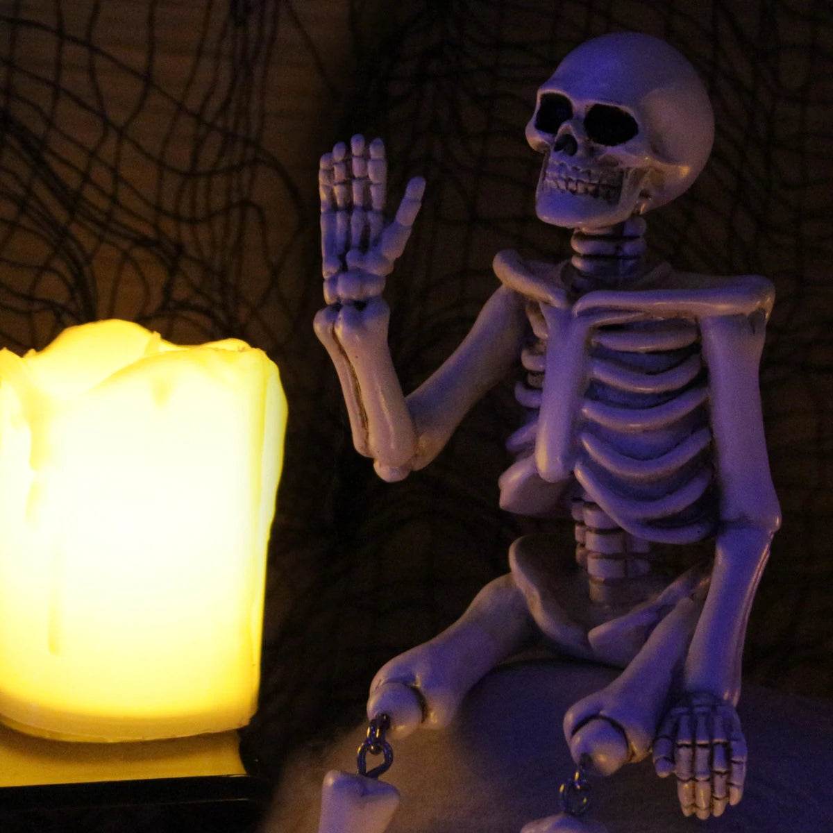 Halloween decorations, waving hands, skull ornaments, resin crafts, ghost festival horror atmosphere, landscaping props