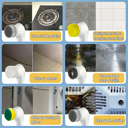 Electric Cleaning Brush – USB Rechargeable Multifunctional Scrubber for Bathroom, Kitchen & Dishes