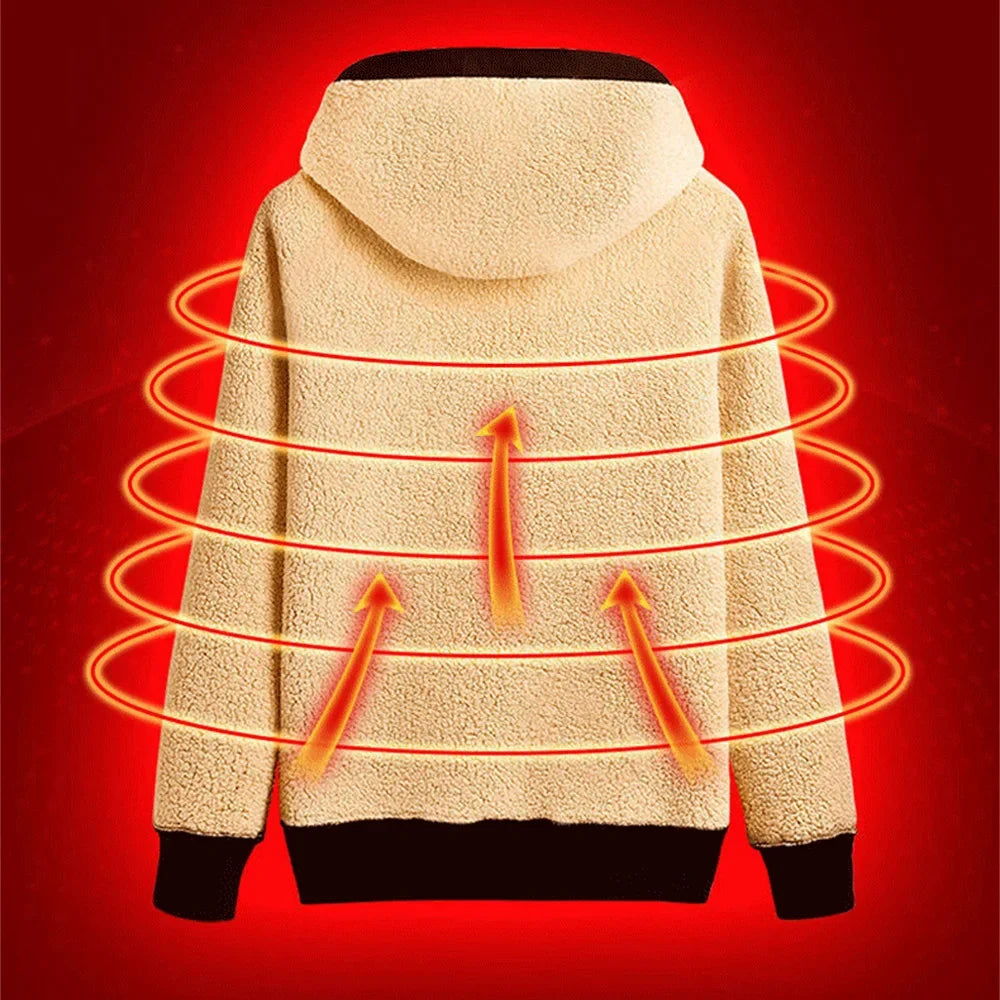 Winter Thicken Hoodies Men's Lambswool Warm Hooded Pullover Unisex Long Sleeve Sweatshirts Streetwear Unisex Casual Black Tops