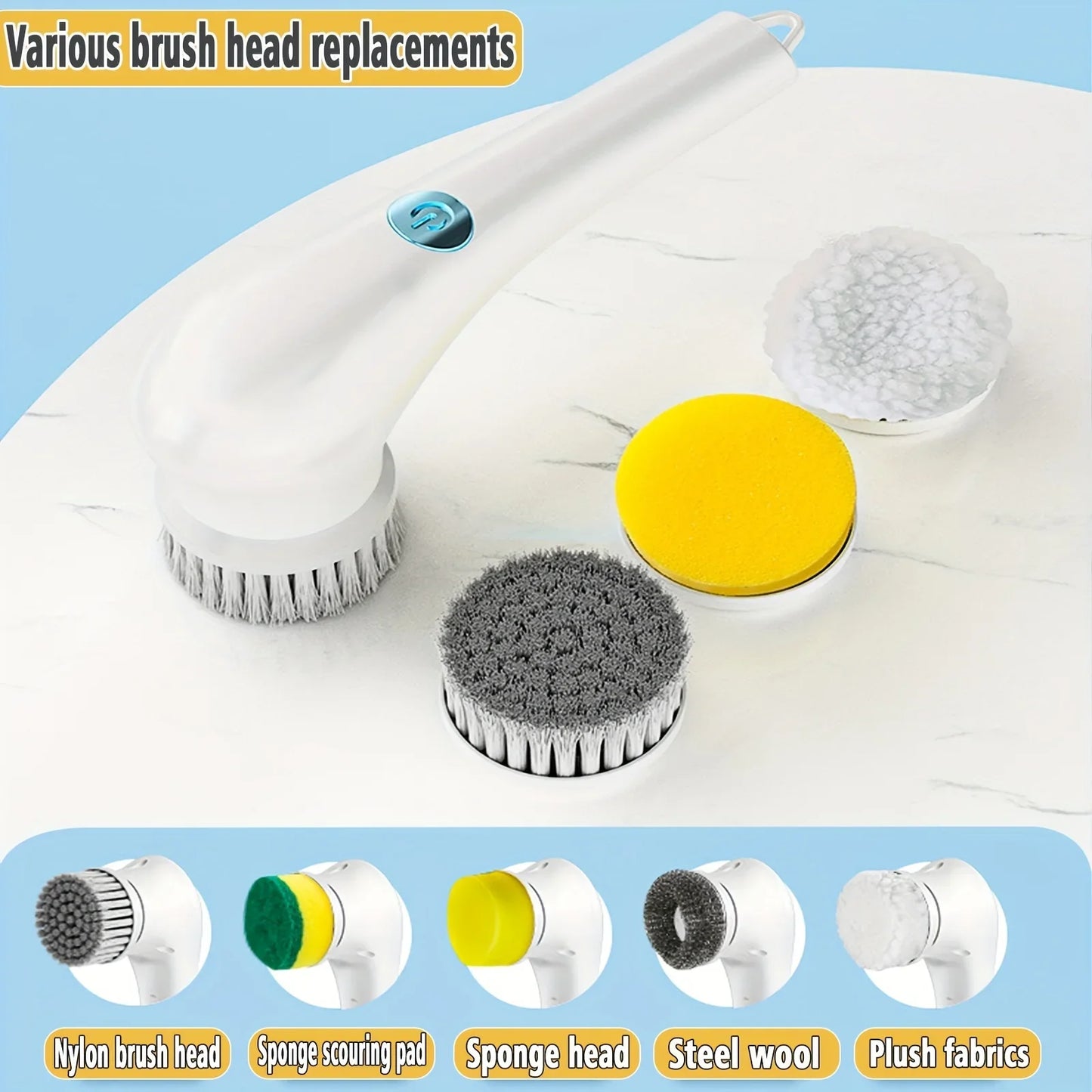 Electric Cleaning Brush – USB Rechargeable Multifunctional Scrubber for Bathroom, Kitchen & Dishes